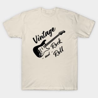 Vintage Rock and Roll electric guitar art T-Shirt